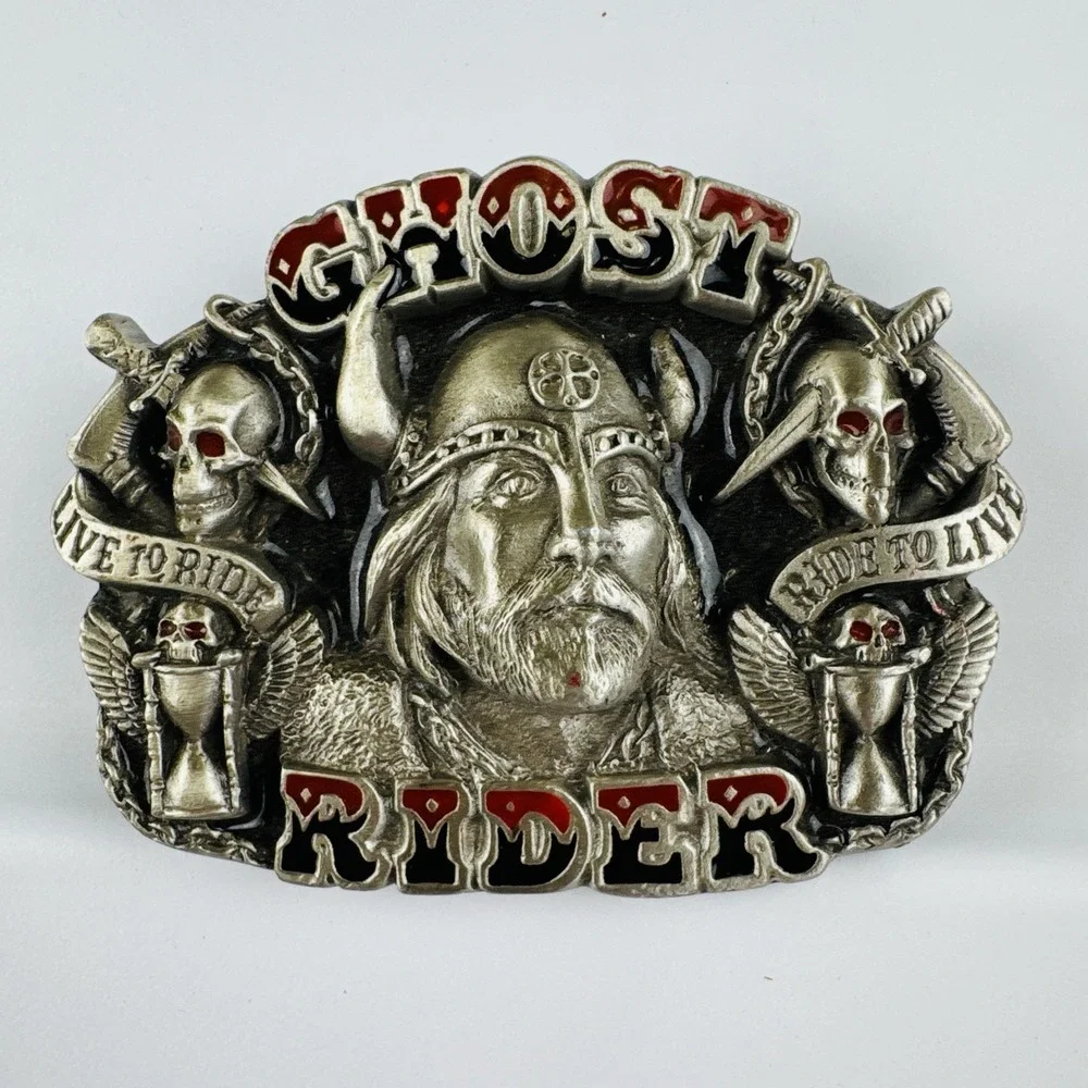 Vintage 1995 Harley Davidson Ghost Rider Belt Buckle DD201 UK w Box